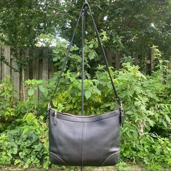 Coach Black  Pebbled Leather Shoulder Bag - Picture 12 of 12